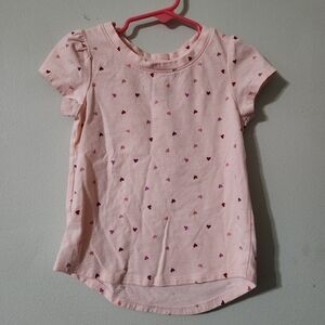 Cat & Jack pink heart print tshirt tee size 3T toddler girl